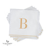 Luxe Party NYC Napkins 16 Cocktail Napkins - 5" x 5" Letter B Gold Monogram Cocktail Paper Disposable Napkins | 16 Napkins