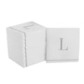 Letter L White and Silver Monogram Cocktail Paper Disposable Napkins | 16 Napkins