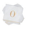 Luxe Party NYC Napkins 16 Cocktail Napkins - 5" x 5" Letter O Gold Monogram Cocktail Paper Disposable Napkins | 16 Napkins