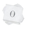 Luxe Party NYC Napkins 16 Cocktail Napkins - 5" x 5" Letter O Silver Monogram Cocktail Paper Disposable Napkins | 16 Napkins