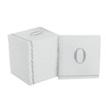 Letter O White and Silver Monogram Cocktail Paper Disposable Napkins | 16 Napkins
