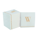 Letter W White and Gold Monogram Cocktail Paper Disposable Napkins | 16 Napkins
