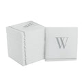 Letter W White and Silver Monogram Cocktail Paper Disposable Napkins | 16 Napkins