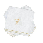 Luxe Party NYC Napkins 16 Cocktail Napkins - 5" x 5" White and Gold Hebrew DALET Paper Cocktail Napkins | 16 Napkins