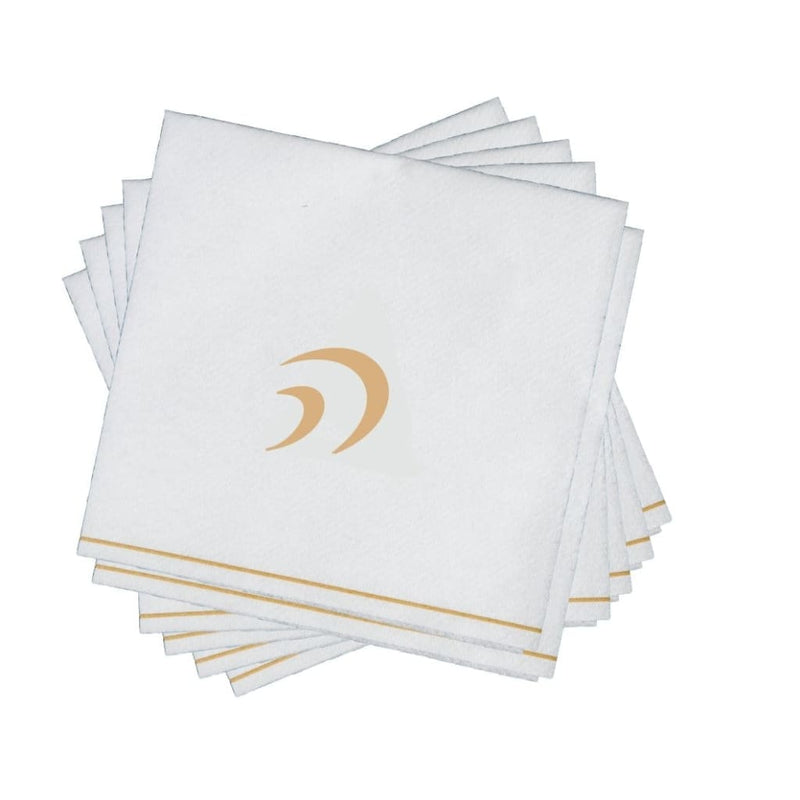 Luxe Party NYC Napkins 16 Cocktail Napkins - 5" x 5" White and Gold Hebrew HEY Paper Cocktail Napkins | 16 Napkins