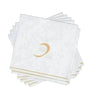 Luxe Party NYC Napkins 16 Cocktail Napkins - 5" x 5" White and Gold Hebrew KAF Paper Cocktail Napkins | 16 Napkins