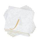 Luxe Party NYC Napkins 16 Cocktail Napkins - 5" x 5" White and Gold Hebrew NUN Paper Cocktail Napkins | 16 Napkins