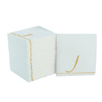 Luxe Party NYC Napkins 16 Cocktail Napkins - 5" x 5" White and Gold Hebrew NUN Paper Cocktail Napkins | 16 Napkins