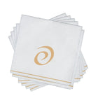 Luxe Party NYC Napkins 16 Cocktail Napkins - 5" x 5" White and Gold Hebrew PAY Paper Cocktail Napkins | 16 Napkins