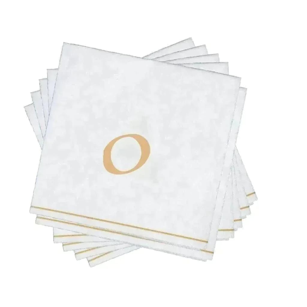 Luxe Party NYC Napkins 16 Cocktail Napkins - 5" x 5" White and Gold Hebrew SAMACH Paper Cocktail Napkins | 16 Napkins