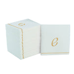 Luxe Party NYC Napkins 16 Cocktail Napkins - 5" x 5" White and Gold Hebrew SHIN Paper Cocktail Napkins | 16 Napkins
