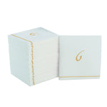 Luxe Party NYC Napkins 16 Cocktail Napkins - 5" x 5" White and Gold Hebrew TET Paper Cocktail Napkins | 16 Napkins