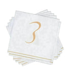 Luxe Party NYC Napkins 16 Cocktail Napkins - 5" x 5" White and Gold Hebrew TZADI Paper Cocktail Napkins | 16 Napkins