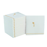 Luxe Party NYC Napkins 16 Cocktail Napkins - 5" x 5" White and Gold Hebrew VAV Paper Cocktail Napkins | 16 Napkins