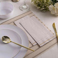 Linen with Gold Stripe Guest Paper Dinner Napkins | 16 Napkins