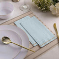 Mint Green with Gold Stripe Guest Paper Dinner Napkins | 16 Napkins
