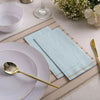 Luxe Party NYC Napkins 16 Dinner Napkins - 4.25" x 7.75" Mint with Gold Stripe Guest Paper Napkins | 16 Napkins