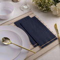Navy with Gold Stripe Guest Paper Dinner Napkins | 16 Napkins