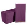 Luxe Party NYC Napkins 16 Dinner Napkins - 4.25" x 7.75" Purple with Gold Stripe Guest Paper Napkins | 16 Napkins
