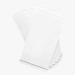 Luxe Party NYC Napkins 16 Dinner Napkins - 4.25" x 7.75" White with Silver Stripe Guest Paper Napkins | 16 Napkins