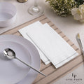 White with Silver Stripe Guest Paper Napkins | 16 Napkins