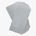 Luxe Party NYC Napkins 16 Dinner Napkins Grey with Silver Stripe Guest Paper Napkins | 16 Napkins