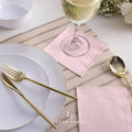 Blush Pink with Gold Stripe Paper Cocktail Napkins | 20 Napkins