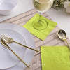 Luxe Party NYC Napkins 20 Beverage Napkins - 5" x 5" Lime with Gold Stripe Paper Cocktail Napkins | 20 Napkins