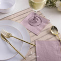 Mauve with Gold Stripe Paper Cocktail Napkins | 20 Napkins