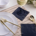 Navy Blue with Gold Stripe Paper Cocktail Napkins | 20 Napkins