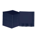 Luxe Party NYC Napkins 20 Beverage Napkins - 5" x 5" Navy with Silver Stripe Paper Cocktail Napkins | 20 Napkins
