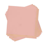 Luxe Party NYC Napkins 20 Lunch Napkins - 6.5" x 6.5" Coral with Gold Stripe Lunch Napkins | 20 Napkins