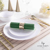 Luxe Party NYC Napkins 20 Lunch Napkins - 6.5" x 6.5" Emerald with Gold Stripe Lunch Napkins | 20 Napkins