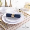 Luxe Party NYC Napkins 20 Lunch Napkins - 6.5" x 6.5" Navy with Gold Stripe Lunch Napkins | 20 Napkins
