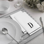 Luxe Party NYC Napkins Letter D Black Monogram Paper Disposable Dinner Napkins | 14 Napkins