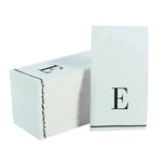 Luxe Party NYC Napkins Letter E Black Monogram Paper Disposable Dinner Napkins | 14 Napkins