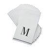 Luxe Party NYC Napkins Letter M Black Monogram Paper Disposable Dinner Napkins | 14 Napkins