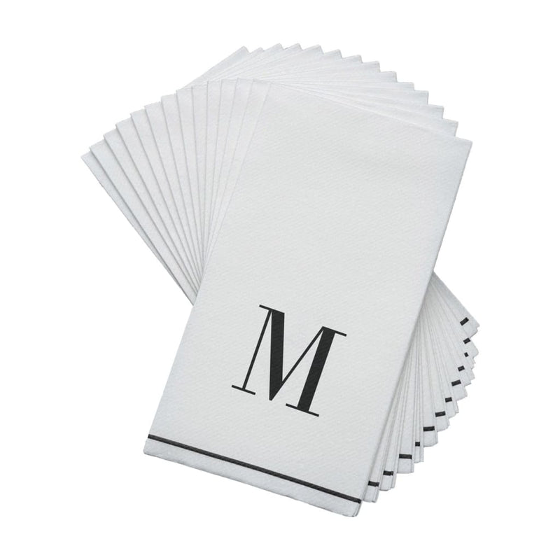 Luxe Party NYC Napkins Letter M Black Monogram Paper Disposable Dinner Napkins | 14 Napkins