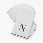 Luxe Party NYC Napkins Letter N Black Monogram Paper Disposable Dinner Napkins | 14 Napkins