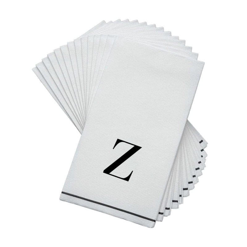 Luxe Party NYC Napkins Letter Z Black Monogram Paper Disposable Dinner Napkins | 14 Napkins