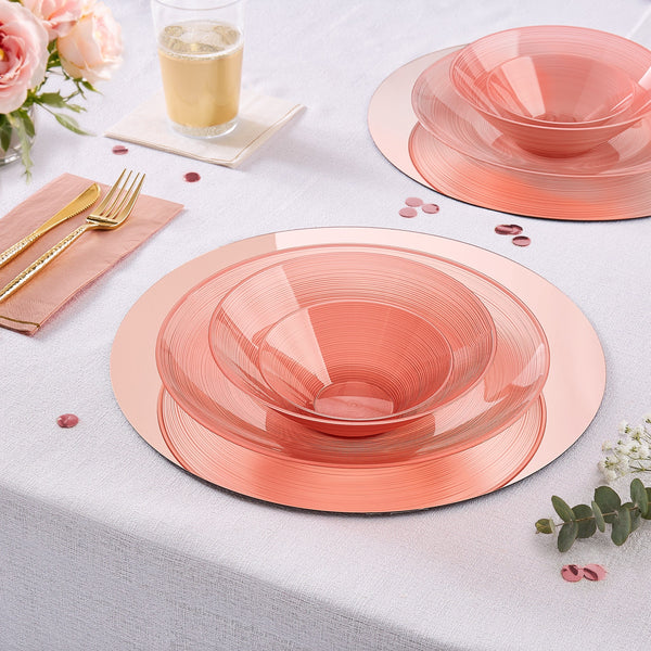 Luxe Party NYC Plastic Bowls Transplant Rose Disposable Party Bowl Set | 12 Pack