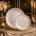 Clear and Silver Round Plastic Plates | 10 Pack
