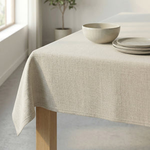 Luxe Party NYC Tablecloths Premium Off White Waterproof Polyester Tablecloth