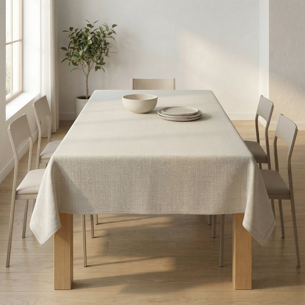 Luxe Party NYC Tablecloths Premium Off White Waterproof Polyester Tablecloth