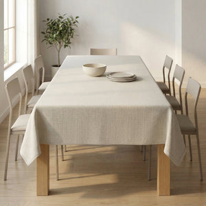 Luxe Party NYC Tablecloths Premium Off White Waterproof Polyester Tablecloth