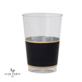 Black and Gold Plastic Cups | 10 Cups