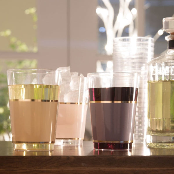 Luxe Party NYC Tumblers Blush • Gold Plastic Cups | 10 Cups