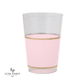 Pink Blush and Gold Plastic Cups | 20 Cups