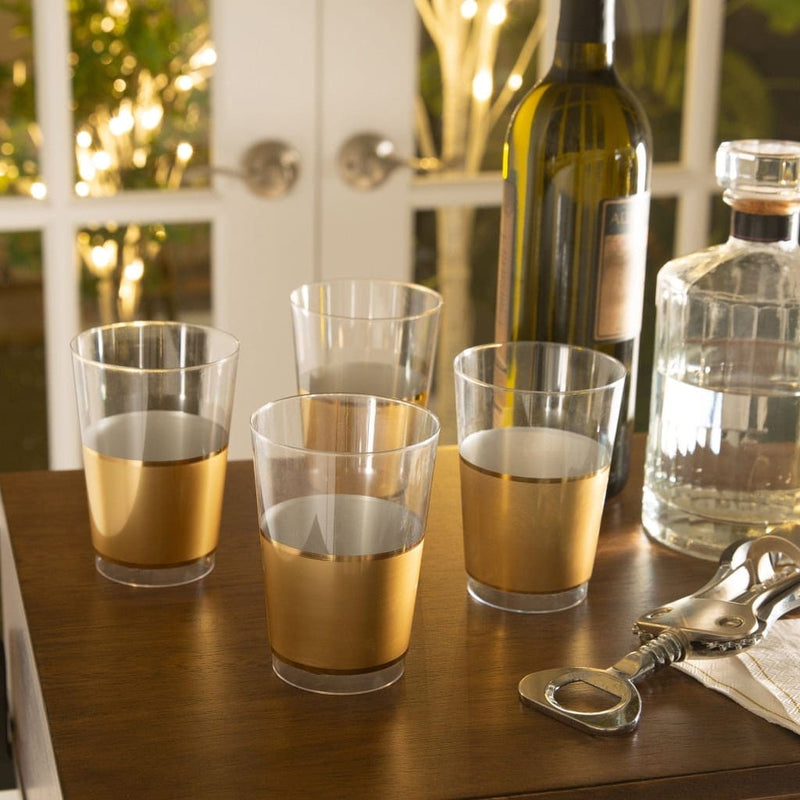 Luxe Party NYC Tumblers Gold Plastic Cups | 10 Cups