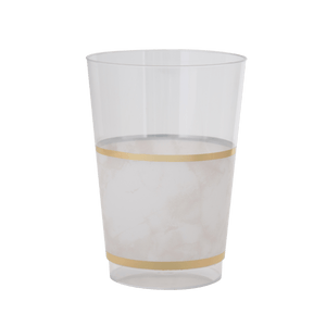 Luxe Party NYC Tumblers Marble • Gold Plastic Cups | 10 Cups